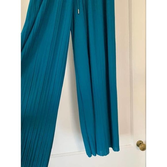 TEAL Gaucho Pants Flowy Small Medium Drawstring Waist0 - Picture 2 of 6